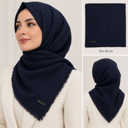 Berussa Women's Navy Scarf 90x90 - Chic and Elegant