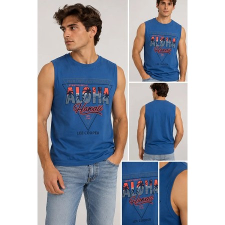 Lee Cooper Erkek Askılı Mavi Slim Fit Tişört 199 LCM 243008