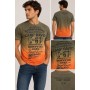 Camp David Men's Printed Detail Olive T-Shirt - Stylish and Comfortable