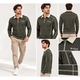 California Forever Polo Collar Men Sweatshirt Anthracite AV99012-425