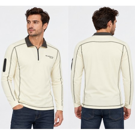California Forever Polo Yaka Erkek Sweatshirt, Krem AV99012-7499