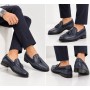 Bambi Navy Leather Men's Classic Shoes - Style and Comfort