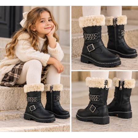 Alya Kids Yün Detaylı Kız Çocuk Botu GD009
