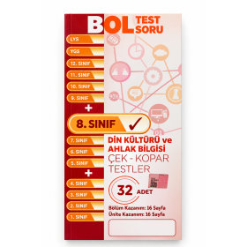 8. Sınıf Din Kültürü ve Ahlak Bilgisi Çek Kopar Testler Bol Test Soru 32 Adet