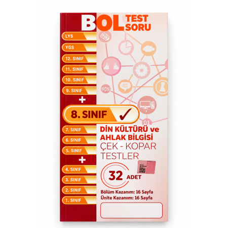 8. Sınıf Din Kültürü ve Ahlak Bilgisi Çek Kopar Testler Bol Test Soru 32 Adet