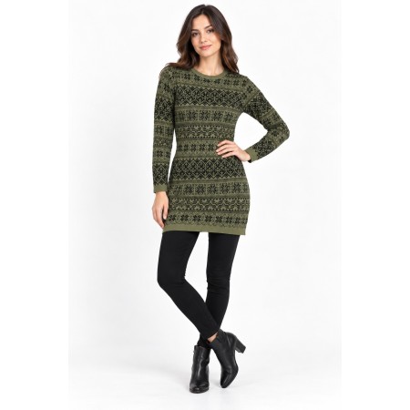 Fulla Women's Khaki Knit Dress - Embrace Elegance