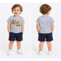Koton Çizgili T-Shirt Kısa Kollu Pamuklu Harf - Lacivert Çizgili 1YMB18185ZK01M
