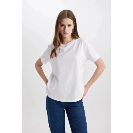 Defacto Kadın T-Shirt Beyaz - Şık ve Rahat