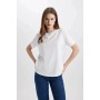 Defacto Kadın T-Shirt Beyaz - Şık ve Rahat
