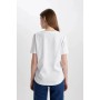 Defacto Kadın T-Shirt Beyaz - Şık ve Rahat